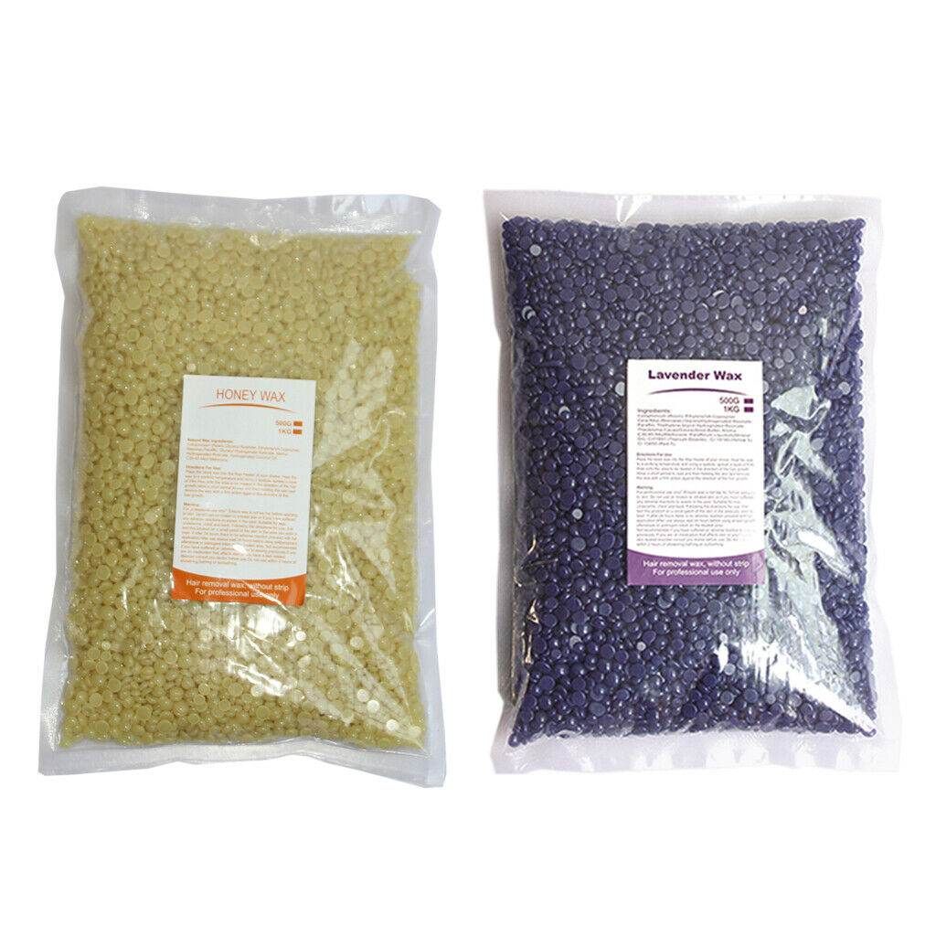 2Bags Hard Waxing Bead Bean Hot Film Body Hair Removal Bikini Depilatory 1kg