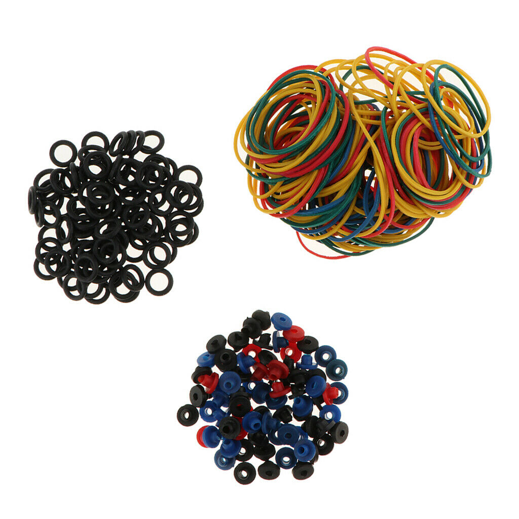 Tattoo Supplies 100 Needle Grommets Nipples+100 Rubber Band+100 O-Rings Set