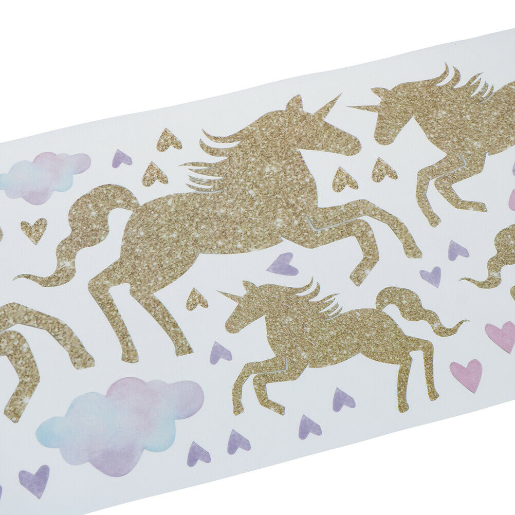 Cartoon Unicorns cloud Horse Wall Stickers for Girls Bedroom Decor Animal.l8