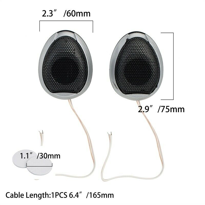 Pair Car Audio Systems 1000W Super Power Loud Dome Tweeter 4Î© Speaker Subwoofers
