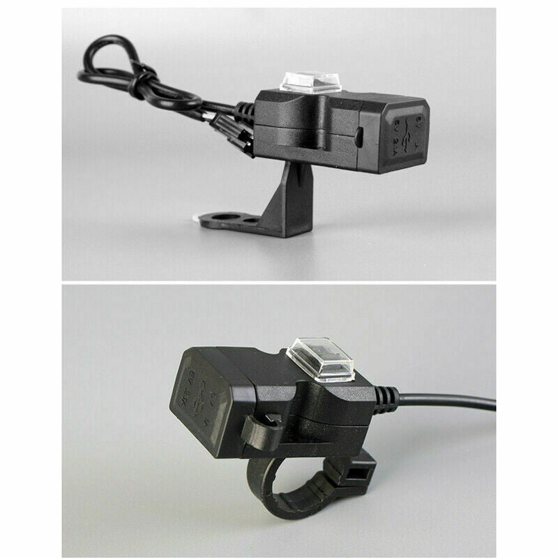 Waterproof Dual USB 12V Motorcycle Bike Handlebar Charger Socket w/ Switch_DD