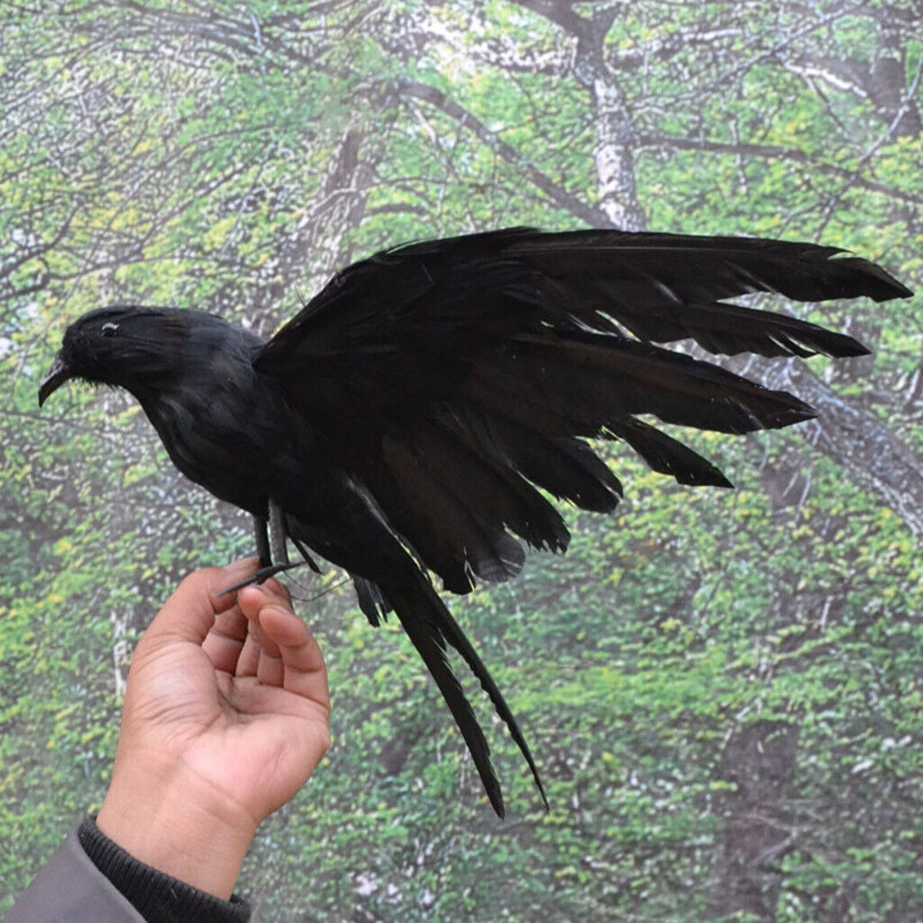 Artificial Crow Ravens Halloween Decoration Re stic Feathered Ravens