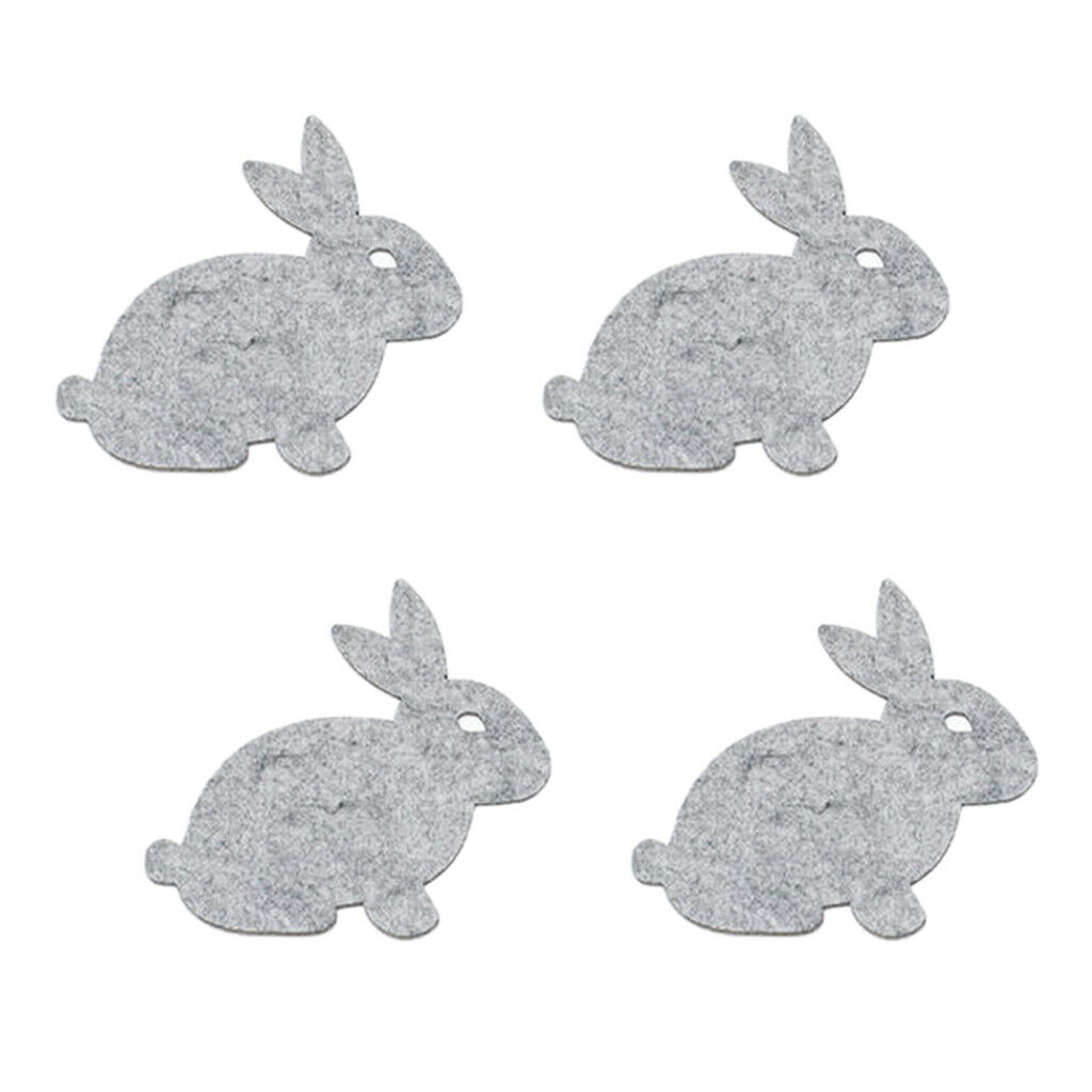 4x Gray Rabbit Non-woven Cloth Drink Coasters Mug Holder