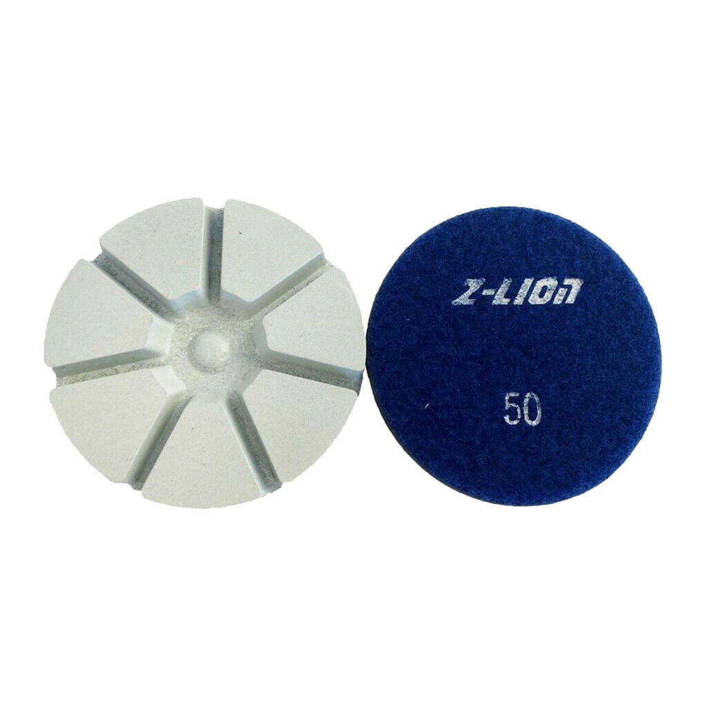 3 inch Dry Diamond Polishing Pads 10mm Thick Stone Concrete 50# deep blue