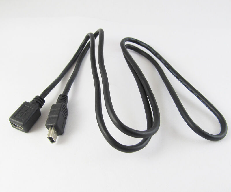 4pcs 1M/3.3FT Mini USB 5pin Male to Female Jack Extension Data & Charge Cable