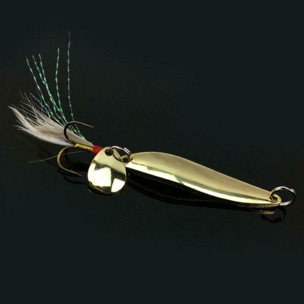 4pcs Artificial Metal Fishing Lure Paillette Sequins Spoon Hard Bait Treble Hook