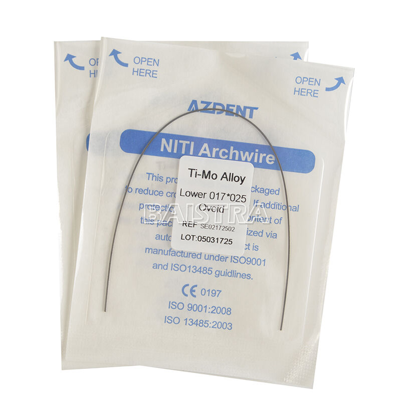 50 Packs Dental Orthodontic TMA Beta Ti-Mo Alloy Rectangular Wires 017*025 Lower
