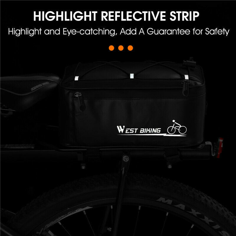Bicycle Rear Shelf Bag 8L Large Capacity Bag MTB Saddle Pannier Bag Kit W/Cover