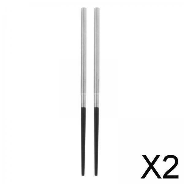 2X Stainless Steel Chopsticks Tableware with Storage Bag Travel Portable Cutlery