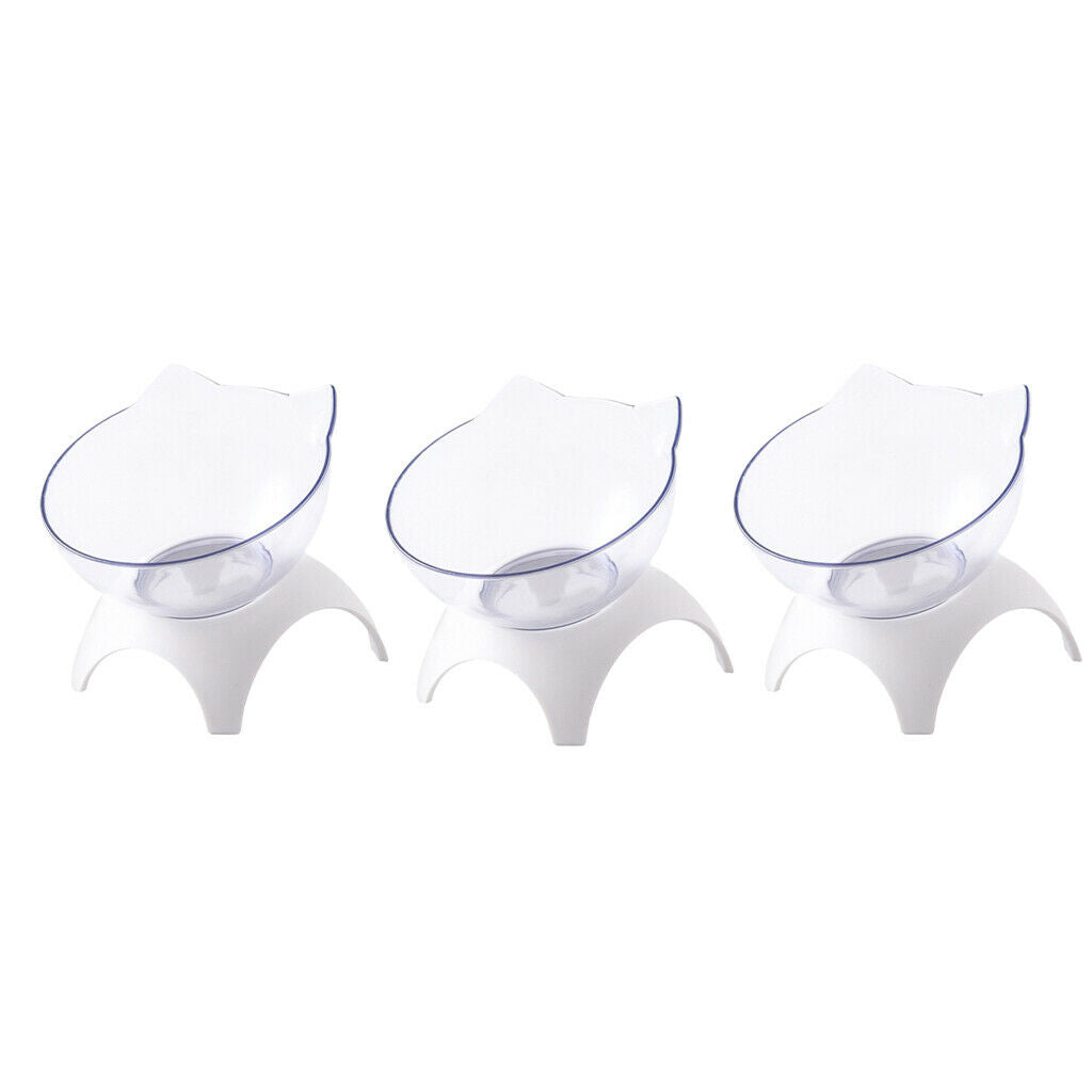 3x Cat Kitten Elevated Drink Bowls Pet Raised Food Feeding Dishes w/ Stand