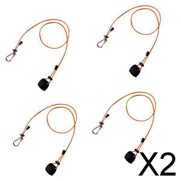 2X 4 Pieces Kayak Paddle Leash Fishing Rod Holder Safety Lanyard Tether Orange