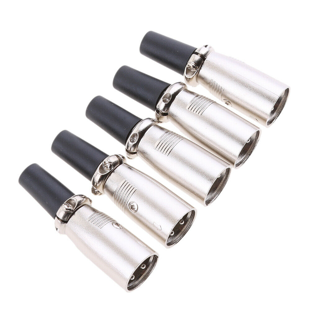 5pcs XLR Male Microphone Cable Audio Microphone Audio Connectors