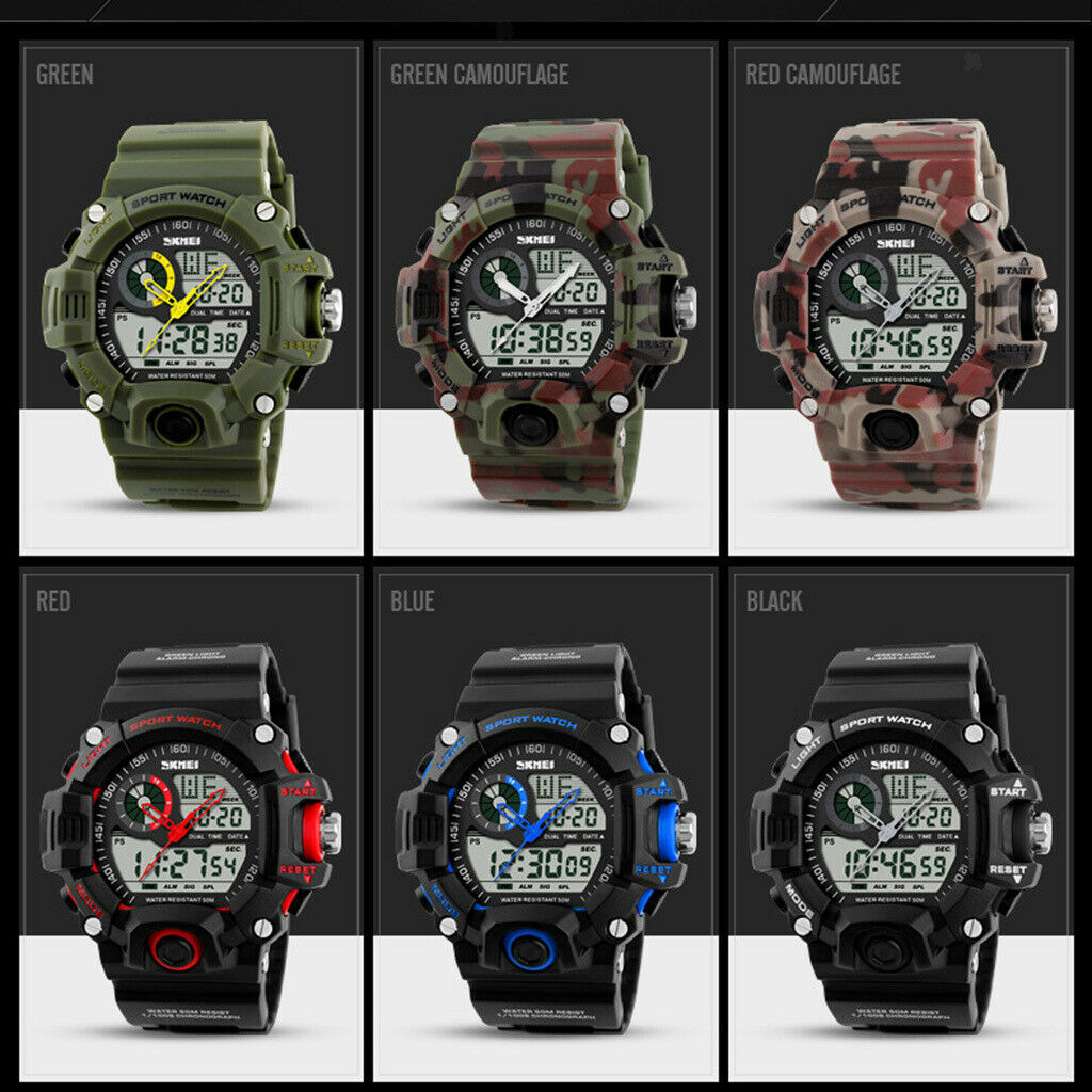 Mens Multi-Functional Sport Digital Watch 50m Water Resistant Blue