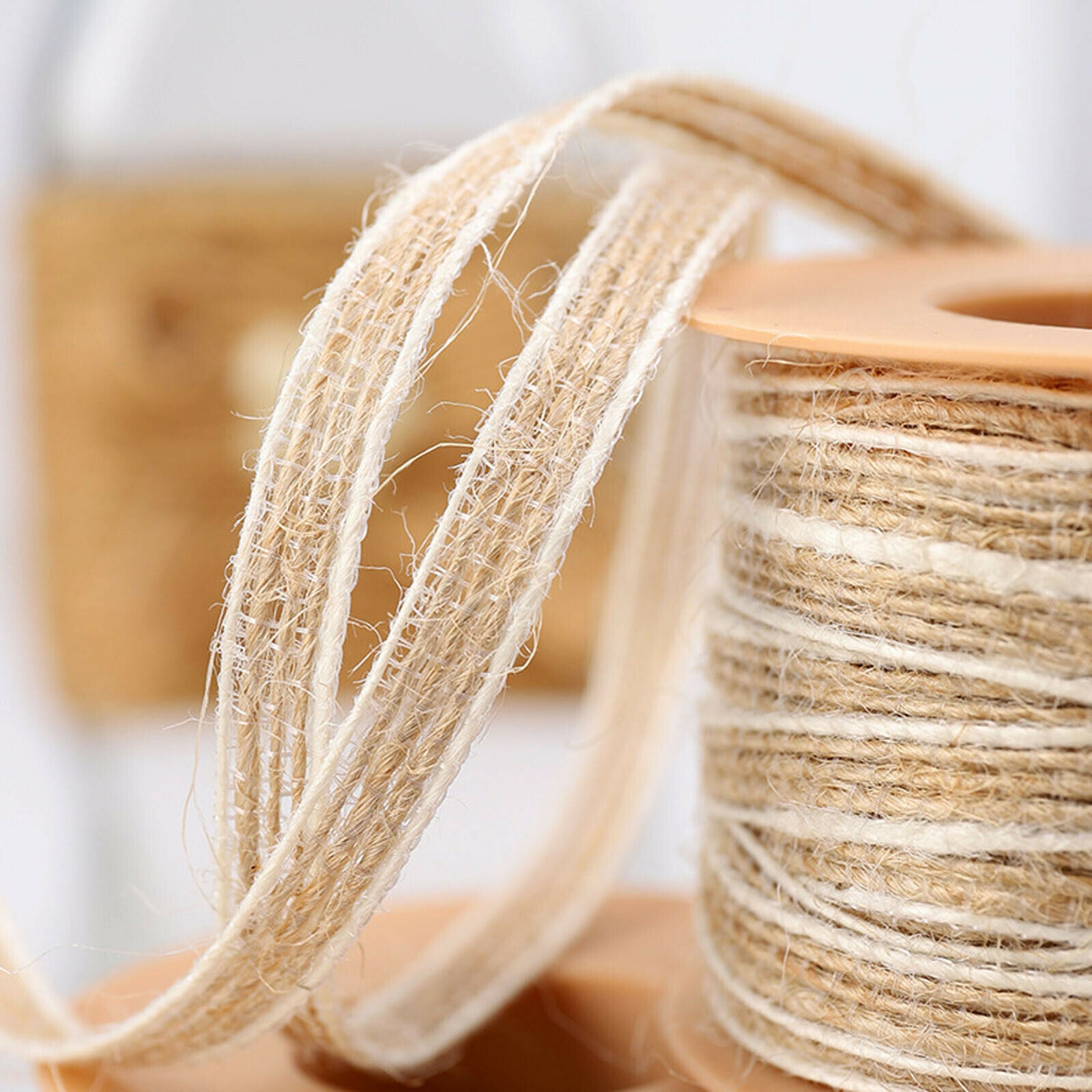 Set Of 2 Rolls Of Jute Tied Up For Wedding Decoration 0.5cmÃ—10m See Picture