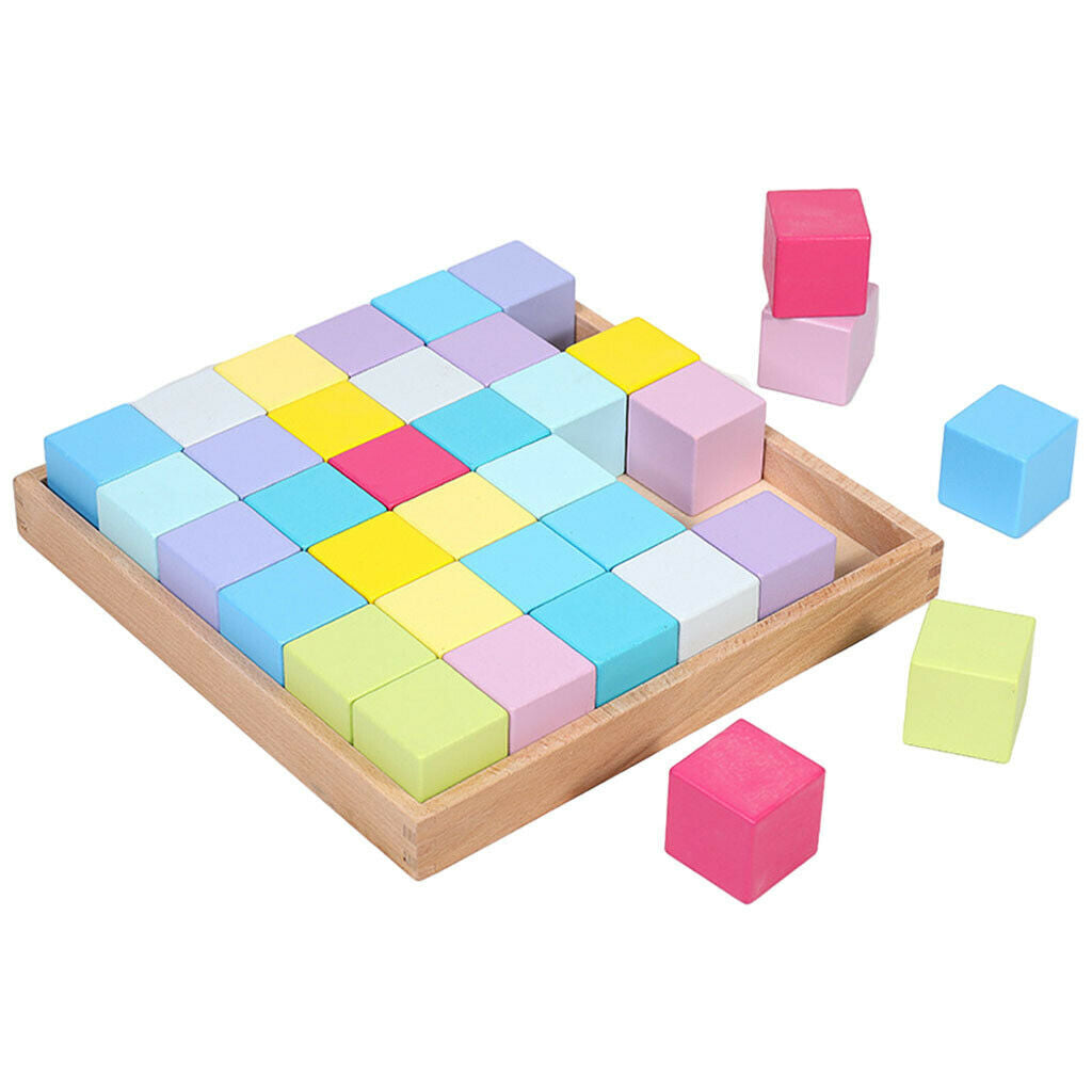 Colorful Wood Blocks, Building Block, Recognizing Colors, Math Counting,
