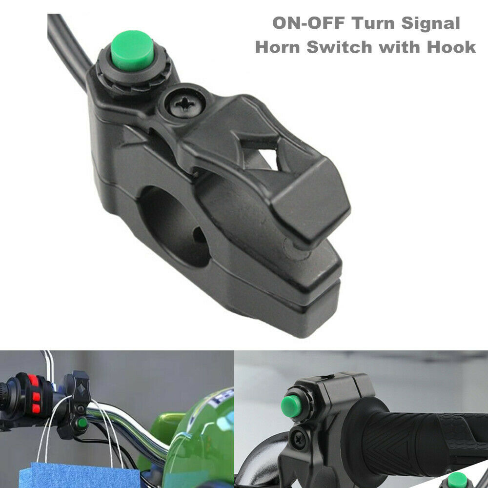 Motorcycle ATV Bike Handlebar Horn ON-OFF Turn Signal Headlight Switch with Hook