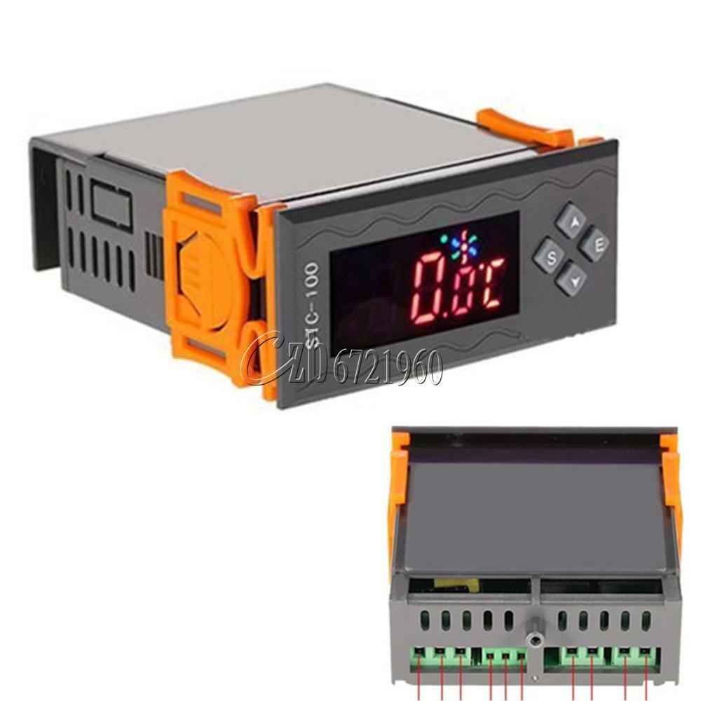 STC-100 12V LCD Temperature ℃&℉ Controller Thermostast With Alarm Sensor 2 Relay