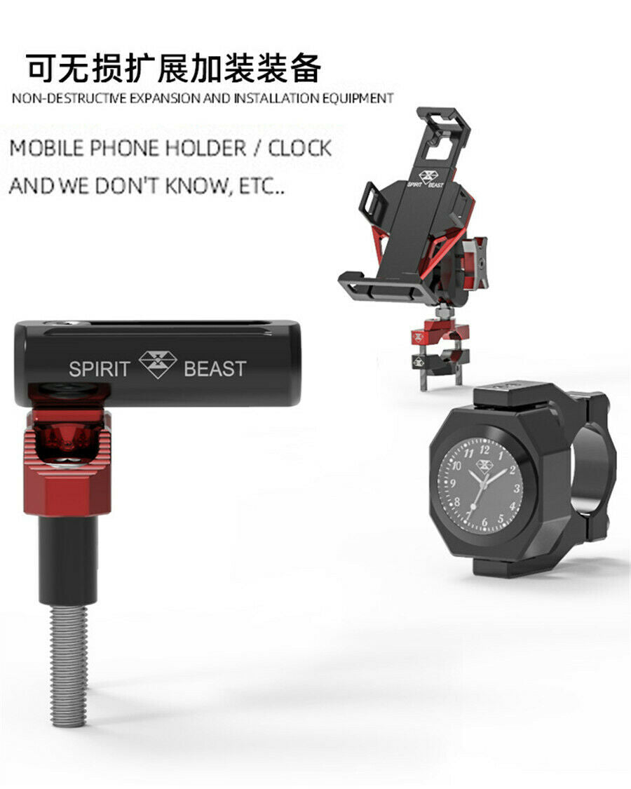 Motorcycle Cafer Race Spotlights Phone Navigation  Holder Extension Backet
