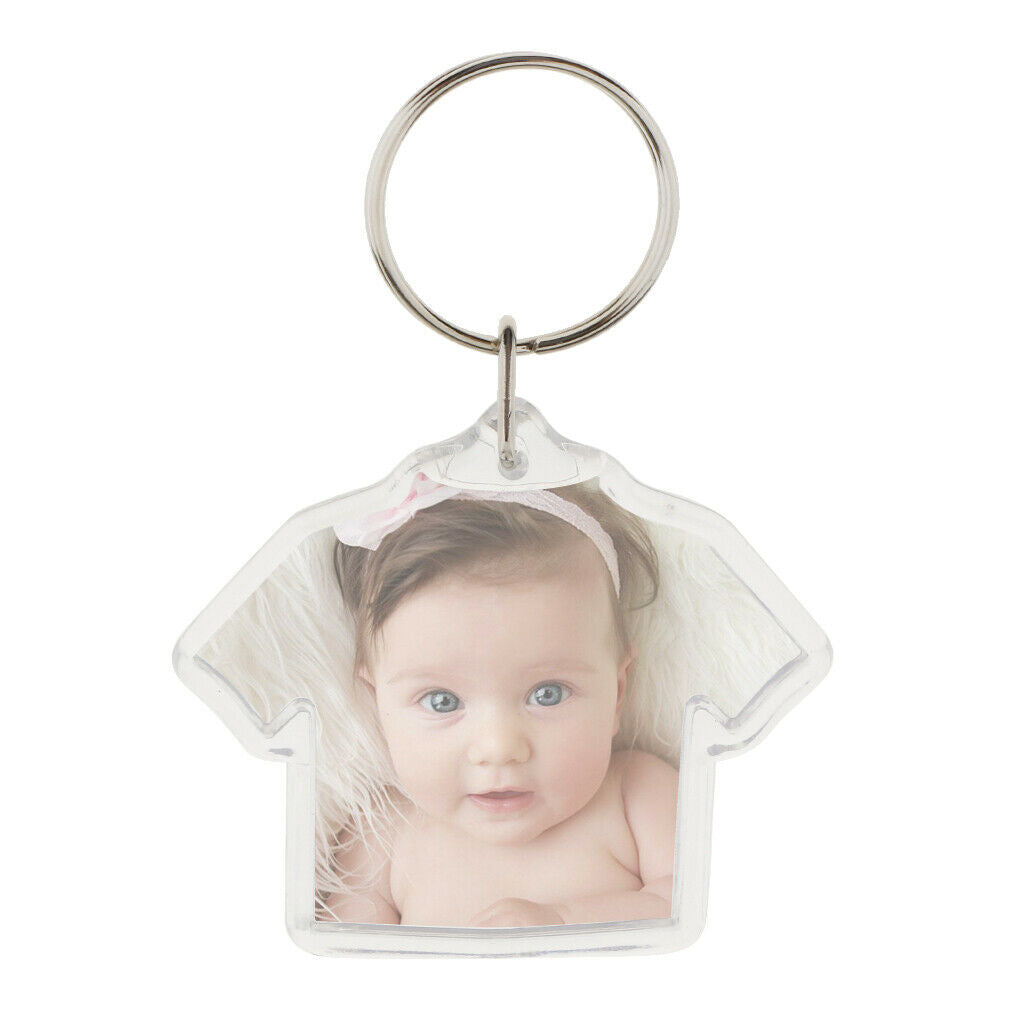20PCS/PACK Clothes Shape Blank Insert 45mm DIY Photo Picture Frame Key Chain
