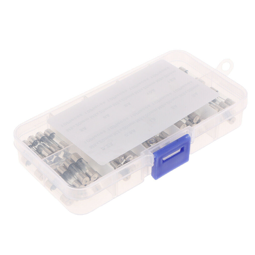 100pcs 5x20mm Fast-blow Glass Fuses Quick Blow Tube Fuses Assorted Kits Amp