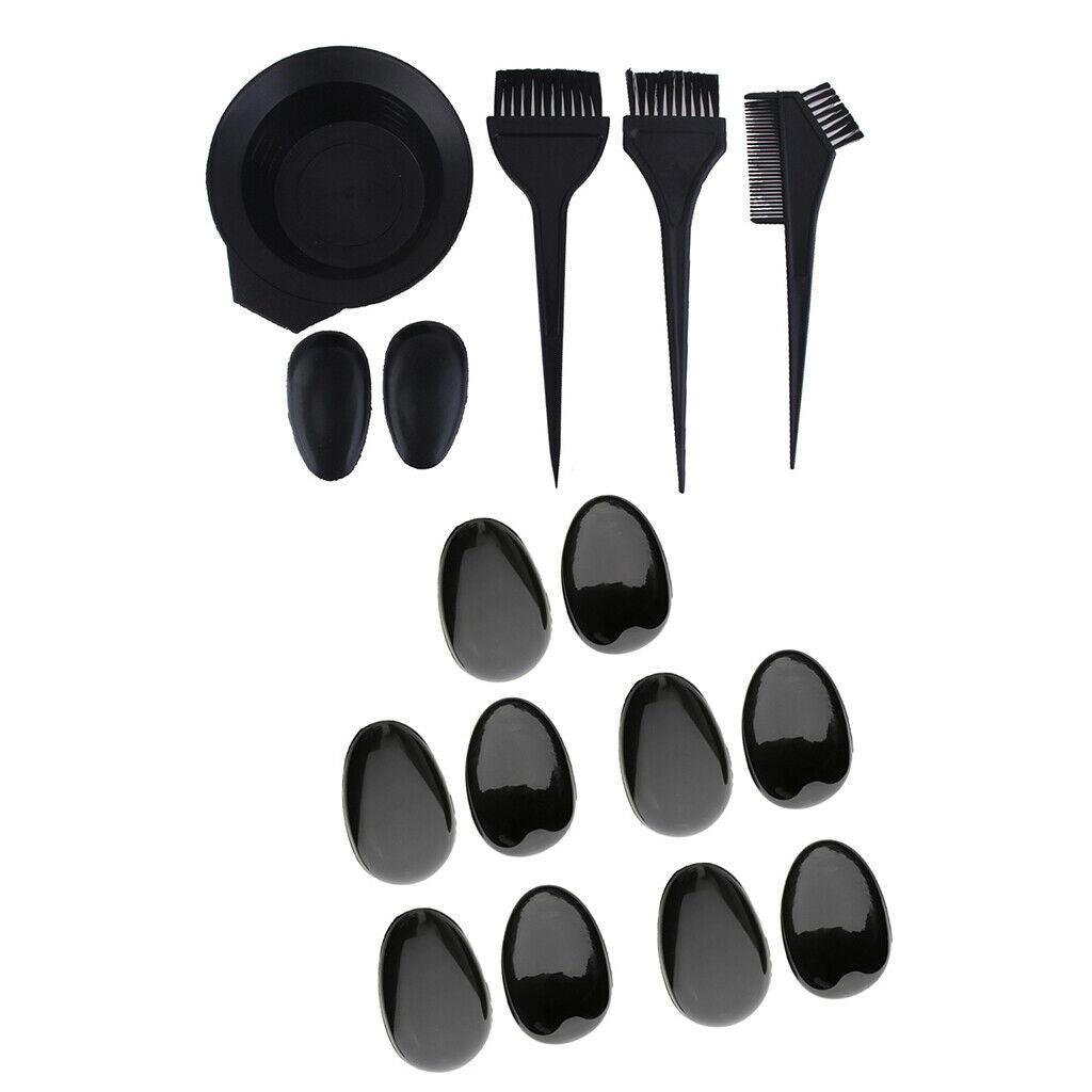 16 Packs Pro Salon DIY Hair Dye Tint Bowl Comb Brush Ear Cover Protector Set