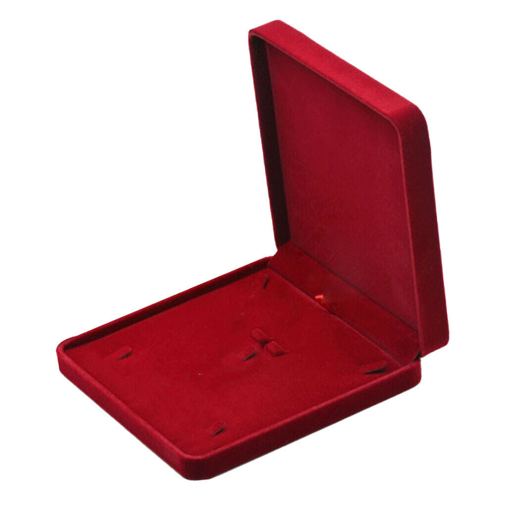 2X Velvet Jewelry Set Tray with Lid Portable Necklace Storage ShowCase Wine Red