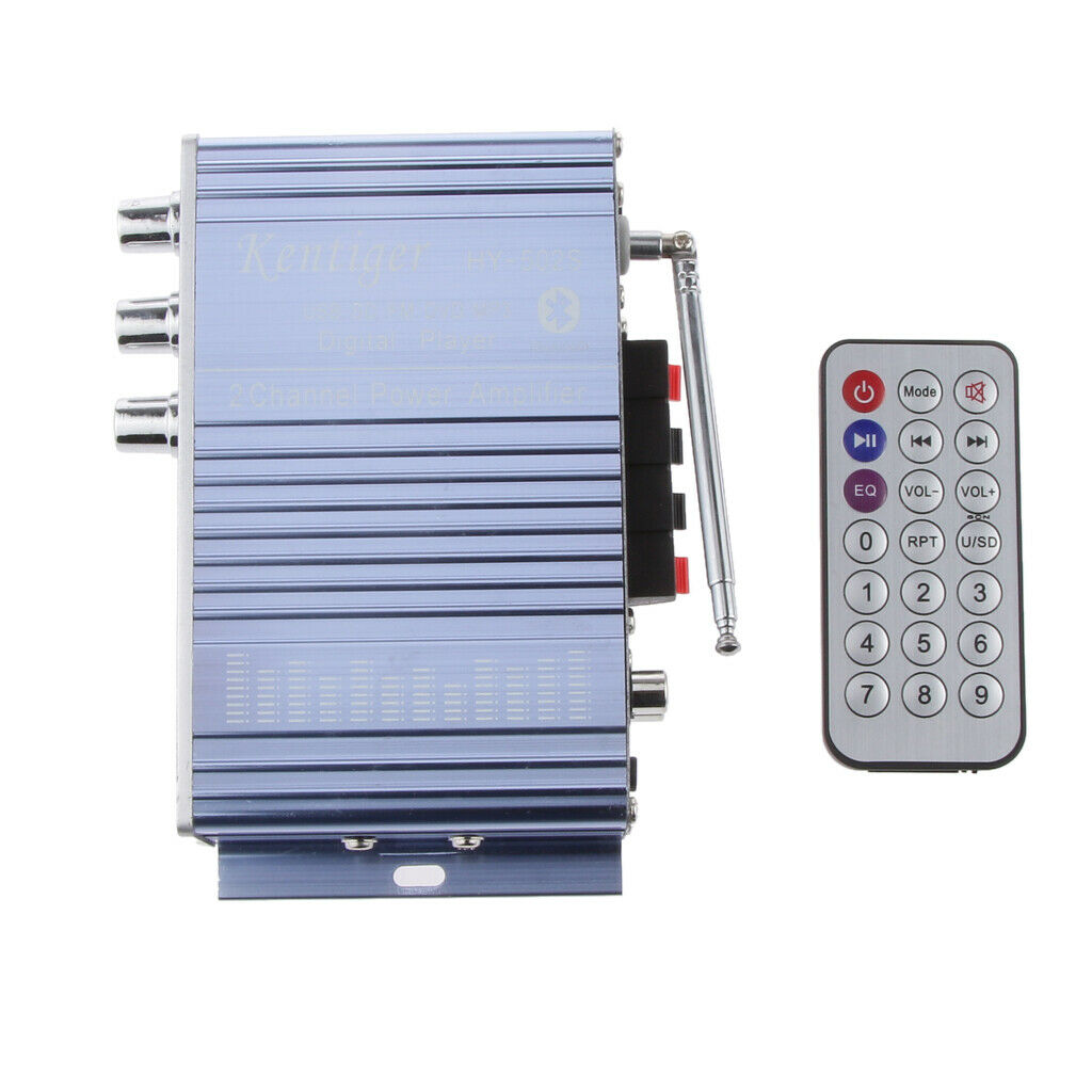HY502S Multifunction Bluetooth HiFi Stereo Audio Car Amplifier+Remote BLUE