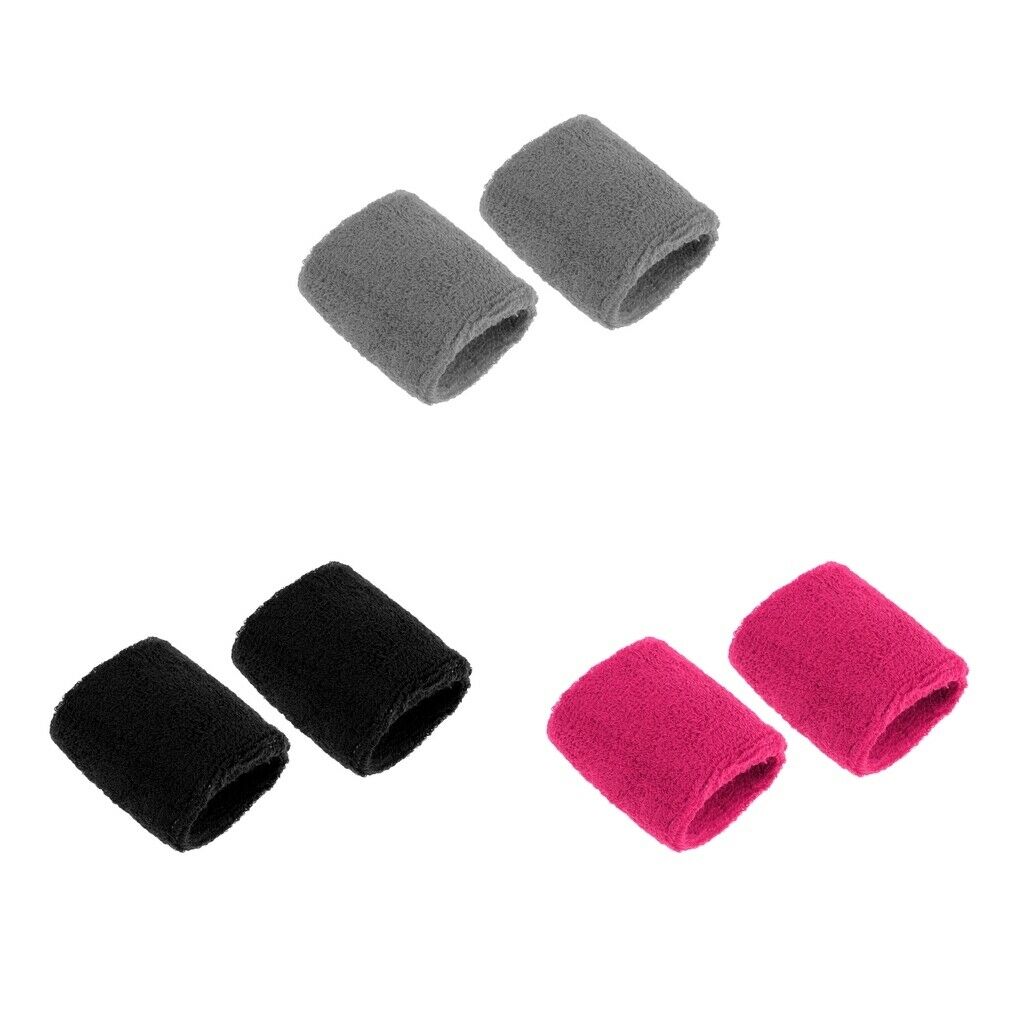 6 Pieces Gym Unisex Sports Cotton Sweatband Sweatband Wristband