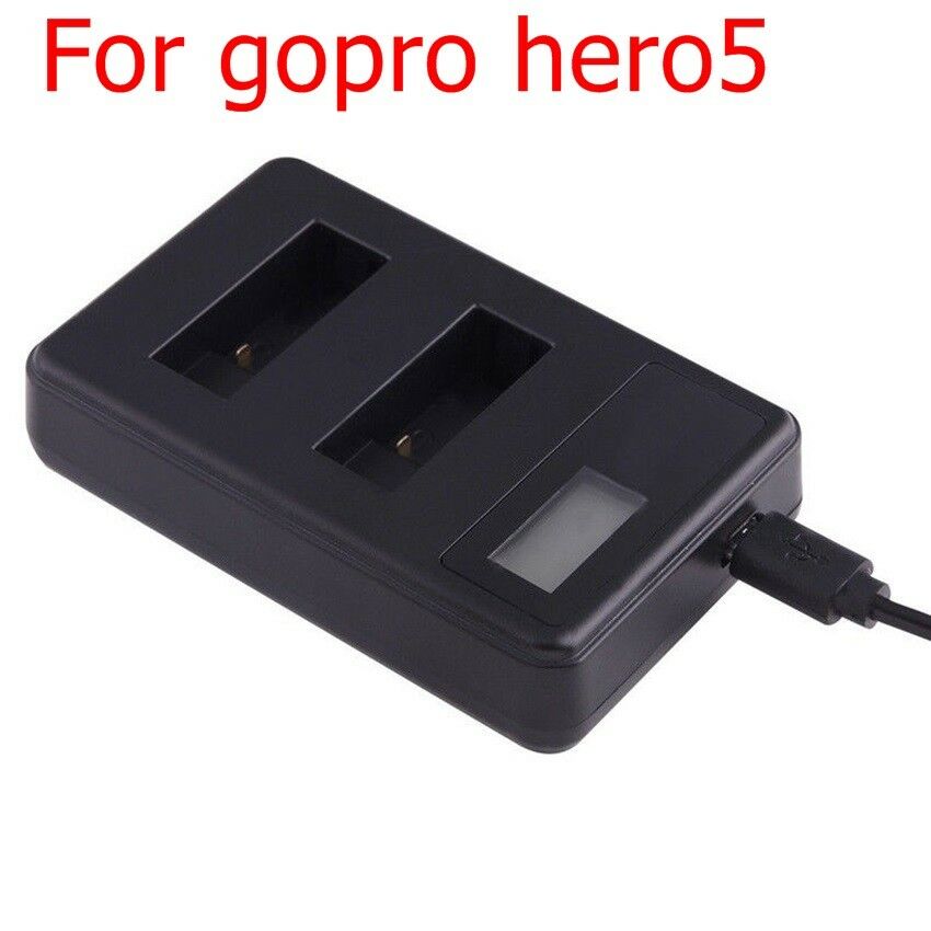 For GoPro HERO 5 LCD Charging Capacity Display Dual l Batteries Fast Charger