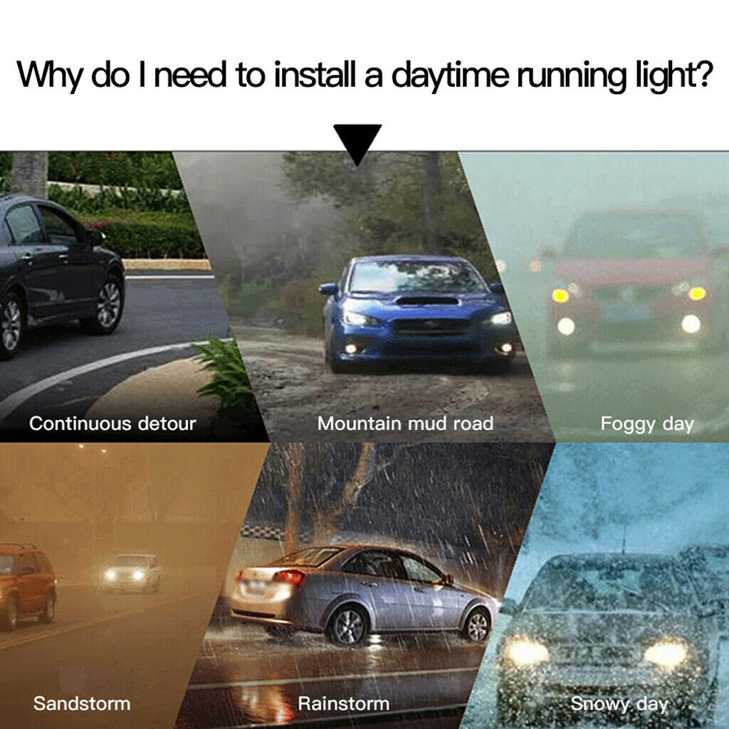 2x flexible tube LED strips daytime running lights 30cm white + yellow