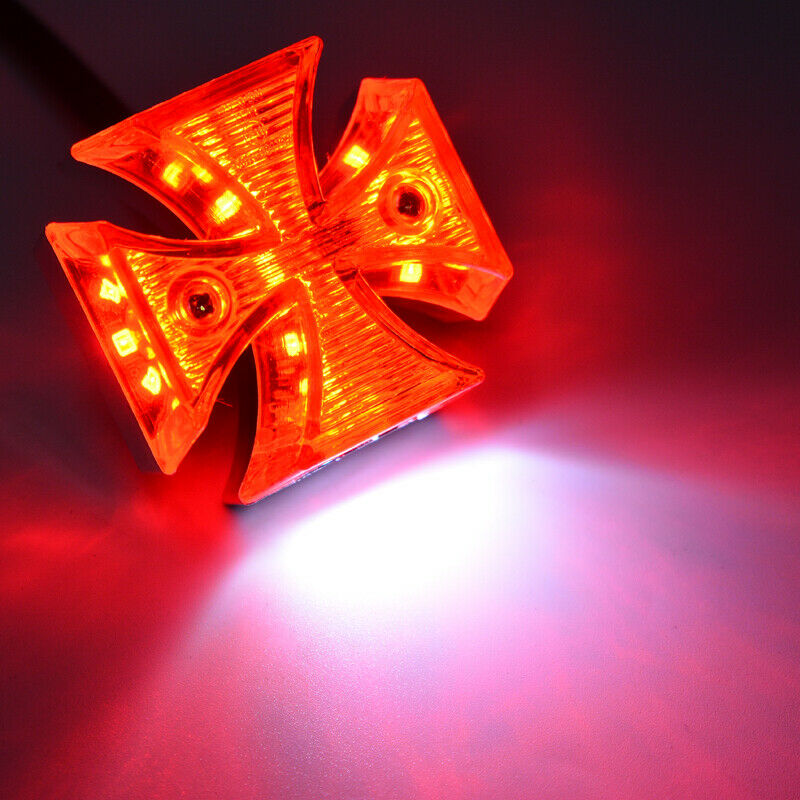 DC 12V Motorcycle Integrated Lamp Cross LED Rear Tail Brake License Plate Light