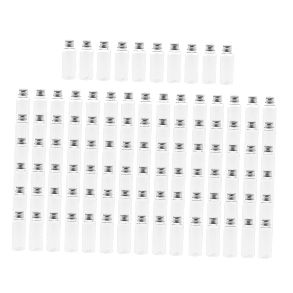 100Pcs Clear Empty Plastic Lotion Sample Bottles Set Leakproof Containers
