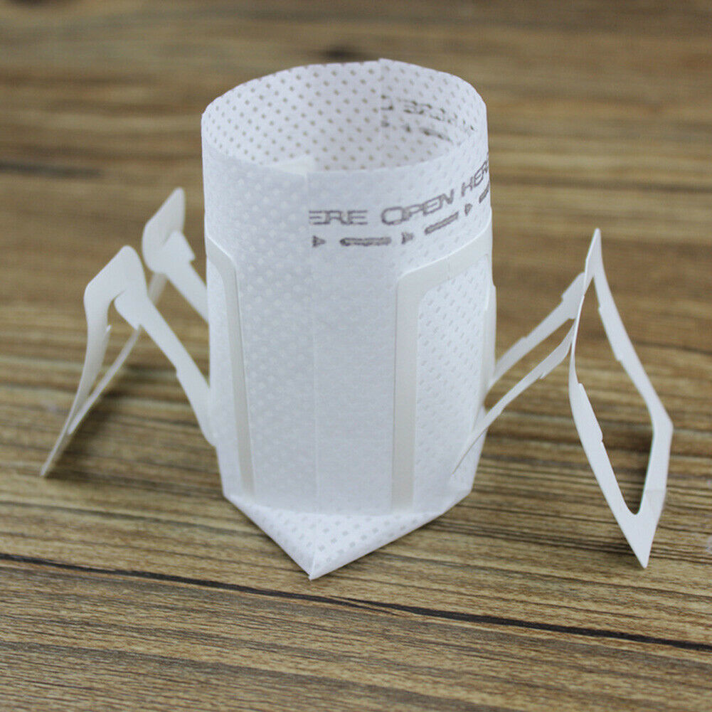 50pcs Drip Coffee Filter Bag Portable Hanging Ear Coffee Tea Filters Paper @