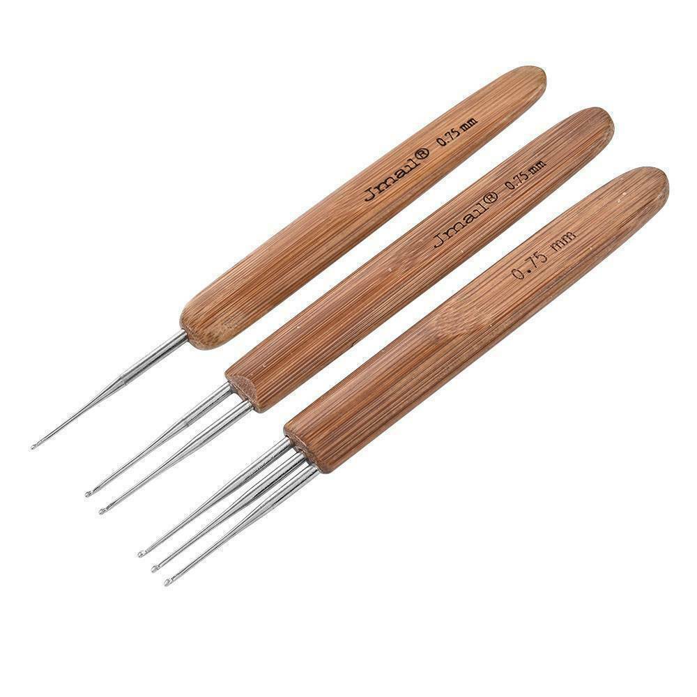3PCS 0.75mm Crochet Needle Hook Tool Making Dreadlock Braiding Hair Decors Home
