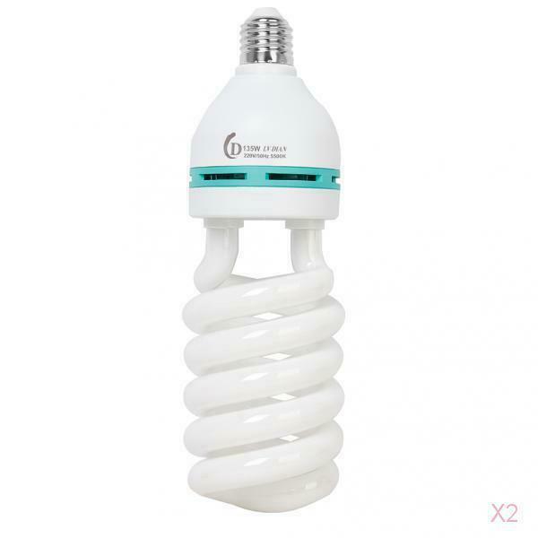 2pcs 180V-240V 5500K 135W Studio Video Photography Daylight Light Lamp Bulb E27