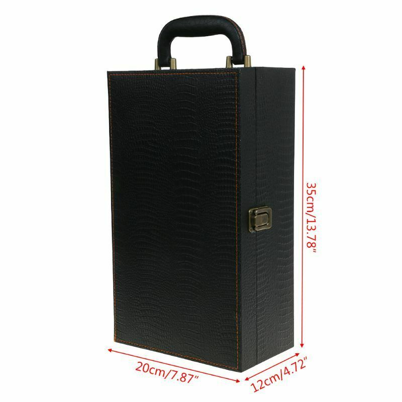 Wine Bottle Box Luxury Leather Bag 2 Red Wine Champagne Tote Carrier Travel Case