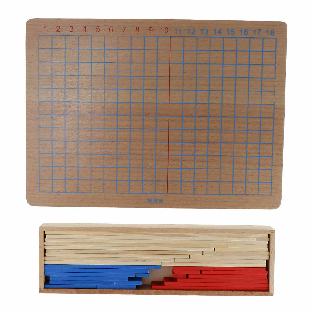 Wood Montessori Educational Math Strip Board with Bead Bars Festival Gift
