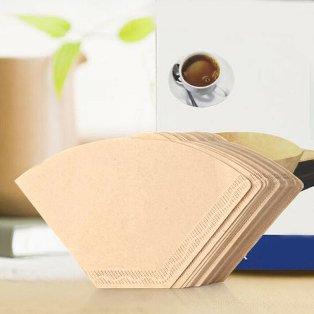100x Coffee Paper Filters Coffee Dripper Natural Wood Pulp for Home Office