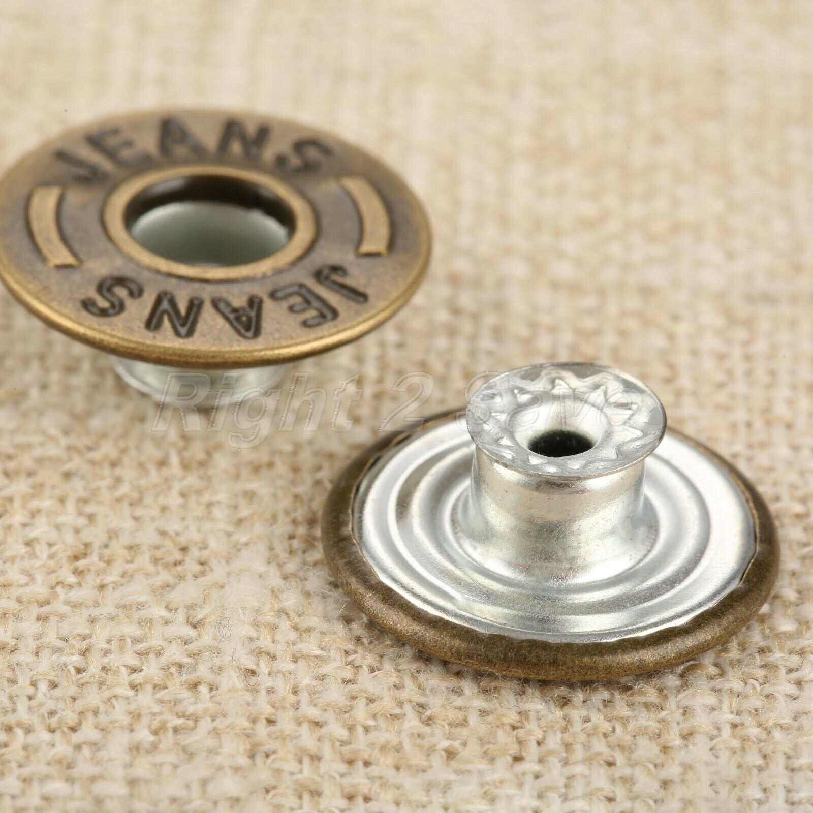 50Pcs 20mm Bronze Jeans Buttons Metal DIY Shank + 50 Nails For Jeans Fasterners