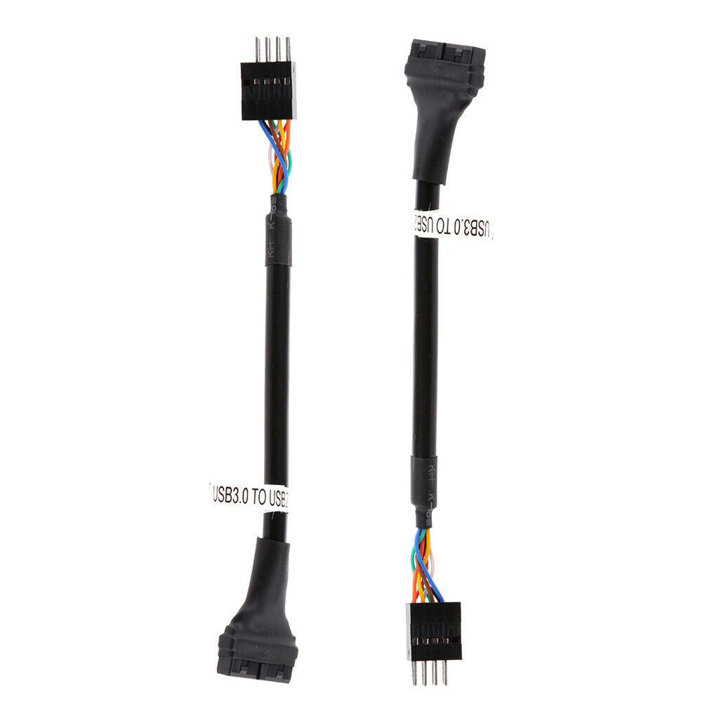 2pcs USB 3.0 20pin Female to USB2.0 9-pin Male Adapter Cable for Motherboard