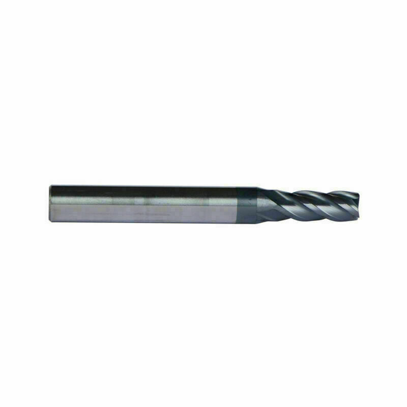 1/8" Carbide Square End Mill, HRC 45 Deg Single End 4 Flute AlTiN Coating Mill B