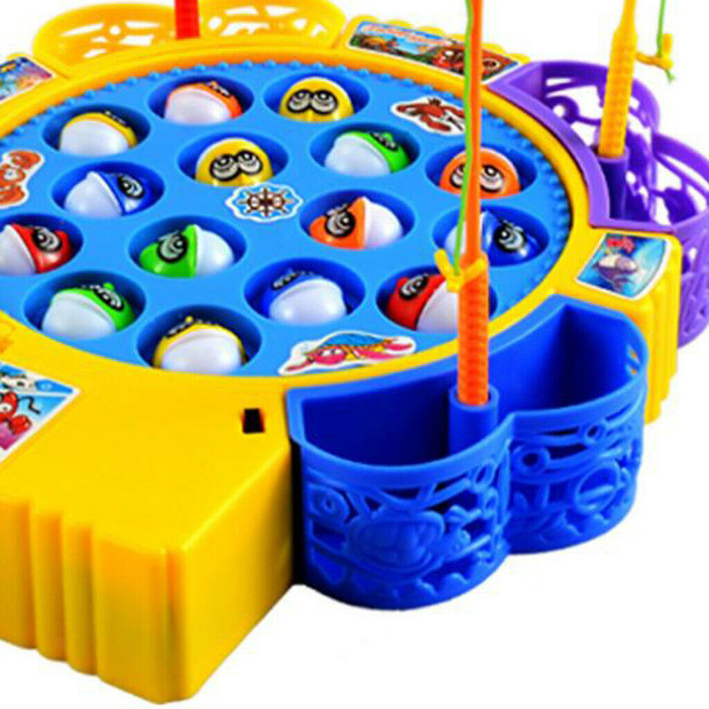 Toddler Musical Magnetic Fishing Game Rotate Board Early Educational Toys