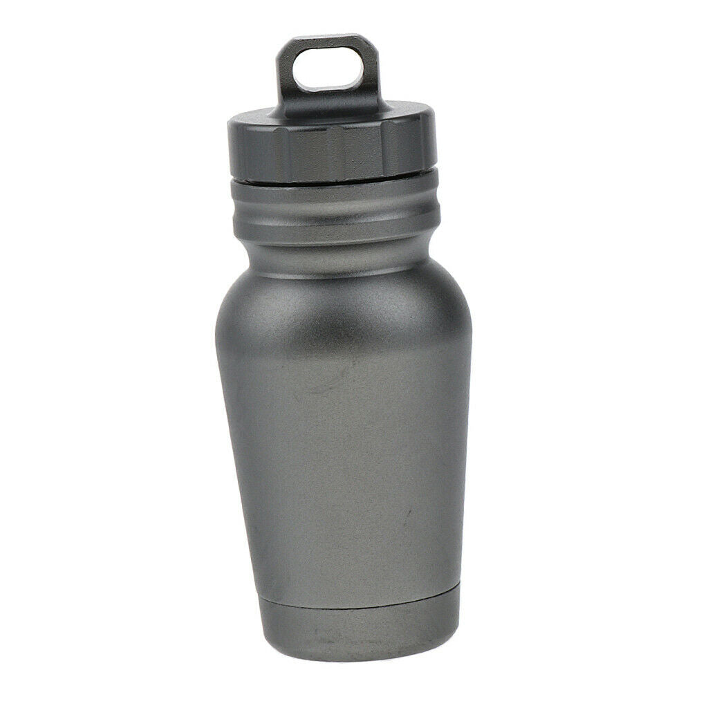 Outdoor Storage Container Case Pill Box Key Ring Carry Cash Capsule Gray