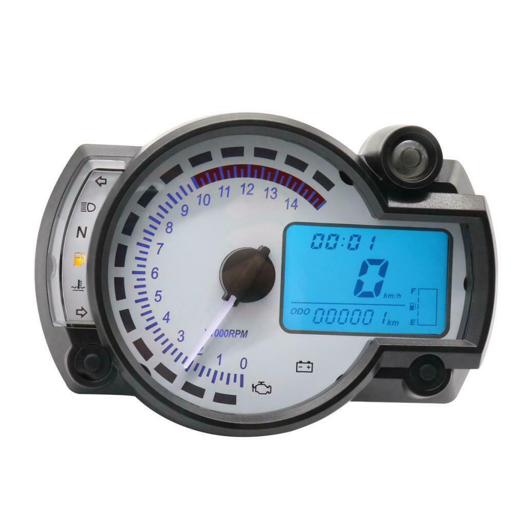 1X LCD Digital Universal Motorcycle Odometer Speedometer Tachometer Gauge