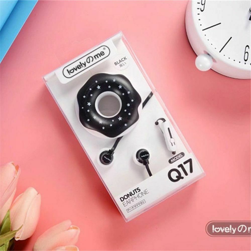 Mobile Phone Wired HiFi Headset In-Ear Earphone Stereo Donuts Macarons Earbuds