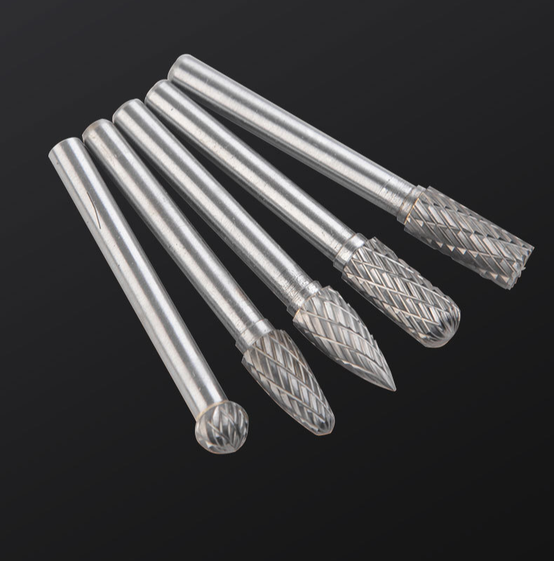 5X Electric Rotary Cutter Head Set Grinder Bit Tool Tungsten Carbide Burrs Shank