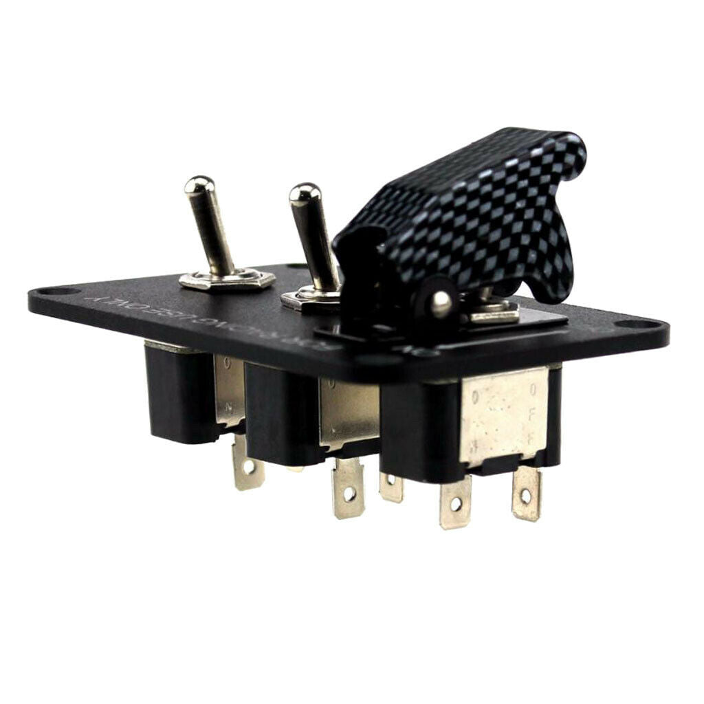Car Marine Boat 12V/20A 3 Gang SPST Toggle Switches Control Aluminum Panel