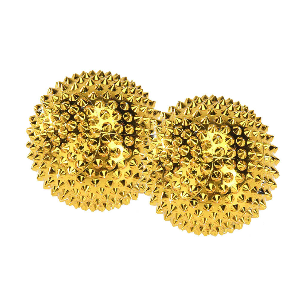 Magnetic Hand Palm Massage Needle Massaging Stimulation Balls (Golden)