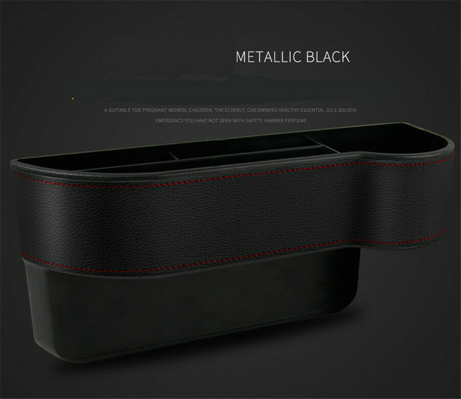 Leather black Car Storage Box Seat Crevice Organizador Phone Holder Cup Holder