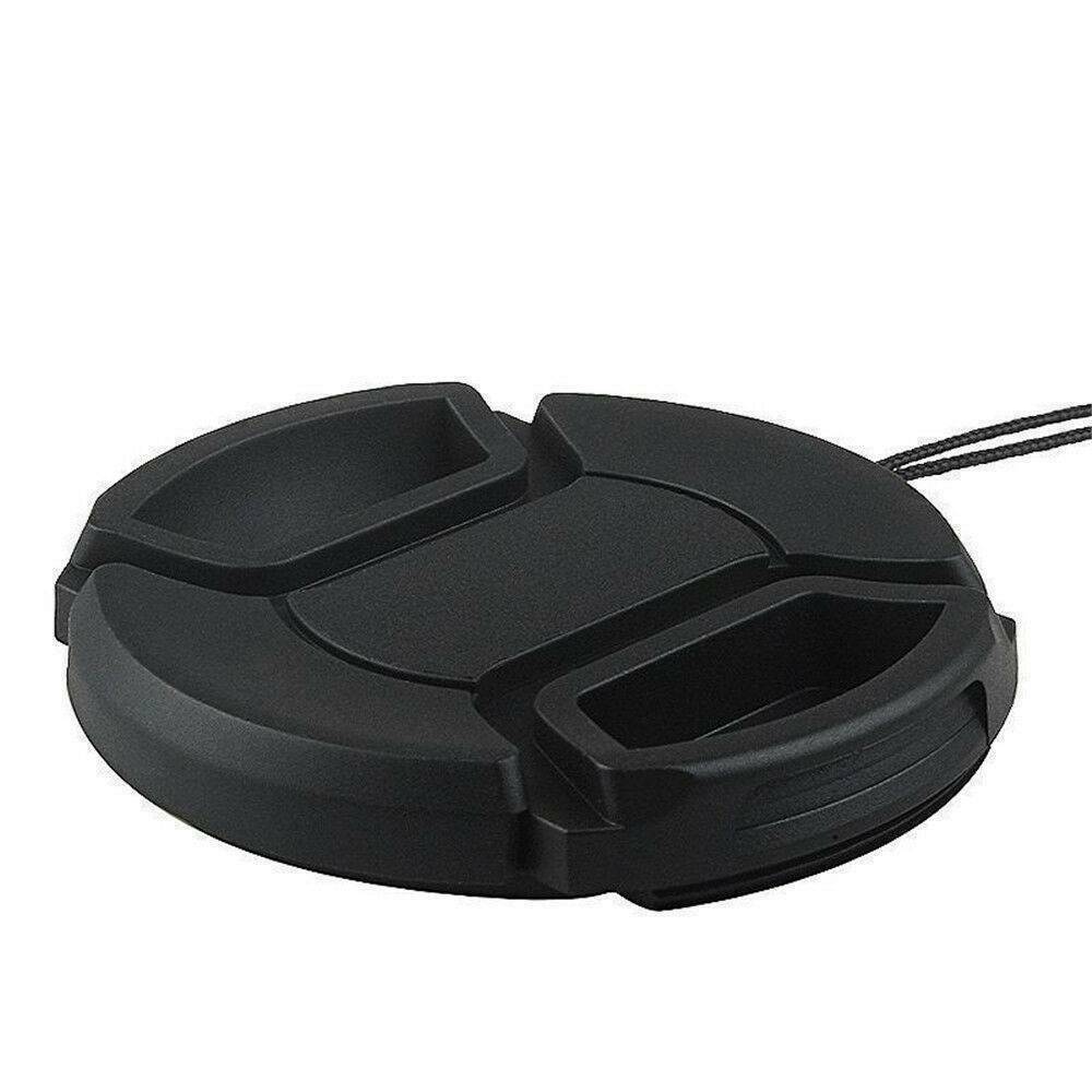 52mm Front Lens Cap Center Snap Lens Caps-Replacement Black For DSLR Camera - US